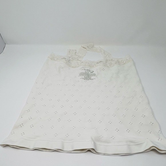 NWT Free People Eyelet Seamless Halter Top in Ivory Size M/L - Picture 6 of 7